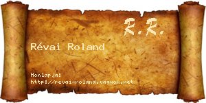 Révai Roland névjegykártya